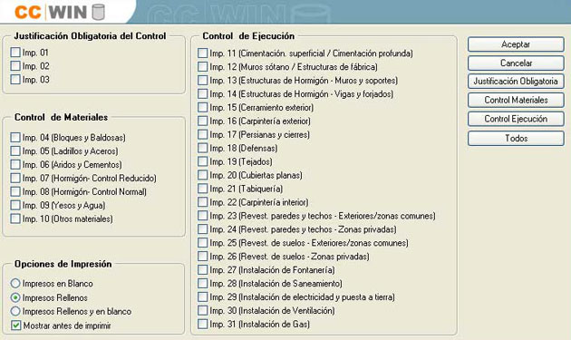 pantalla resultados impresos